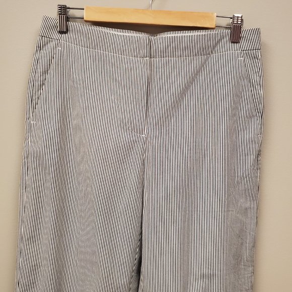 J.Crew Patio Pants Black & White Skinny Stripes Wide Leg Crop Sz 6 NWT - Picture 2 of 13